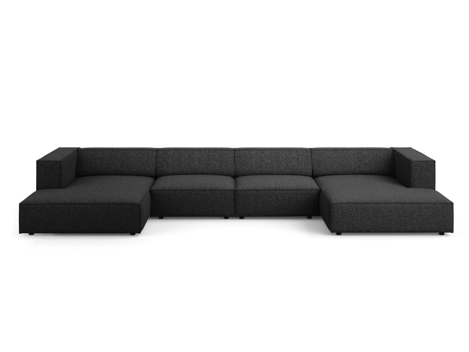Cosmopolitan Design Panoramische bank Arendal 6-zits, chenille, zwart
