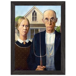 Artfulprints Poster met Lijst Grant Wood – American gothic – A4 21×29.