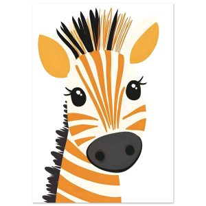 Artfulprints Poster Vrolijke zebra – A4 21×29.7 cm – Bruin Artfulprints Poster Vrolijke zebra – A4 21×29.7 cm – Bruin