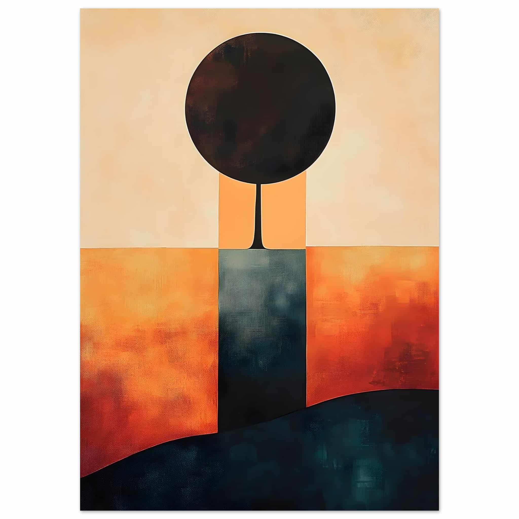 Artfulprints Poster Boho – Graphic dusk - 50x70 cm - Oranje
