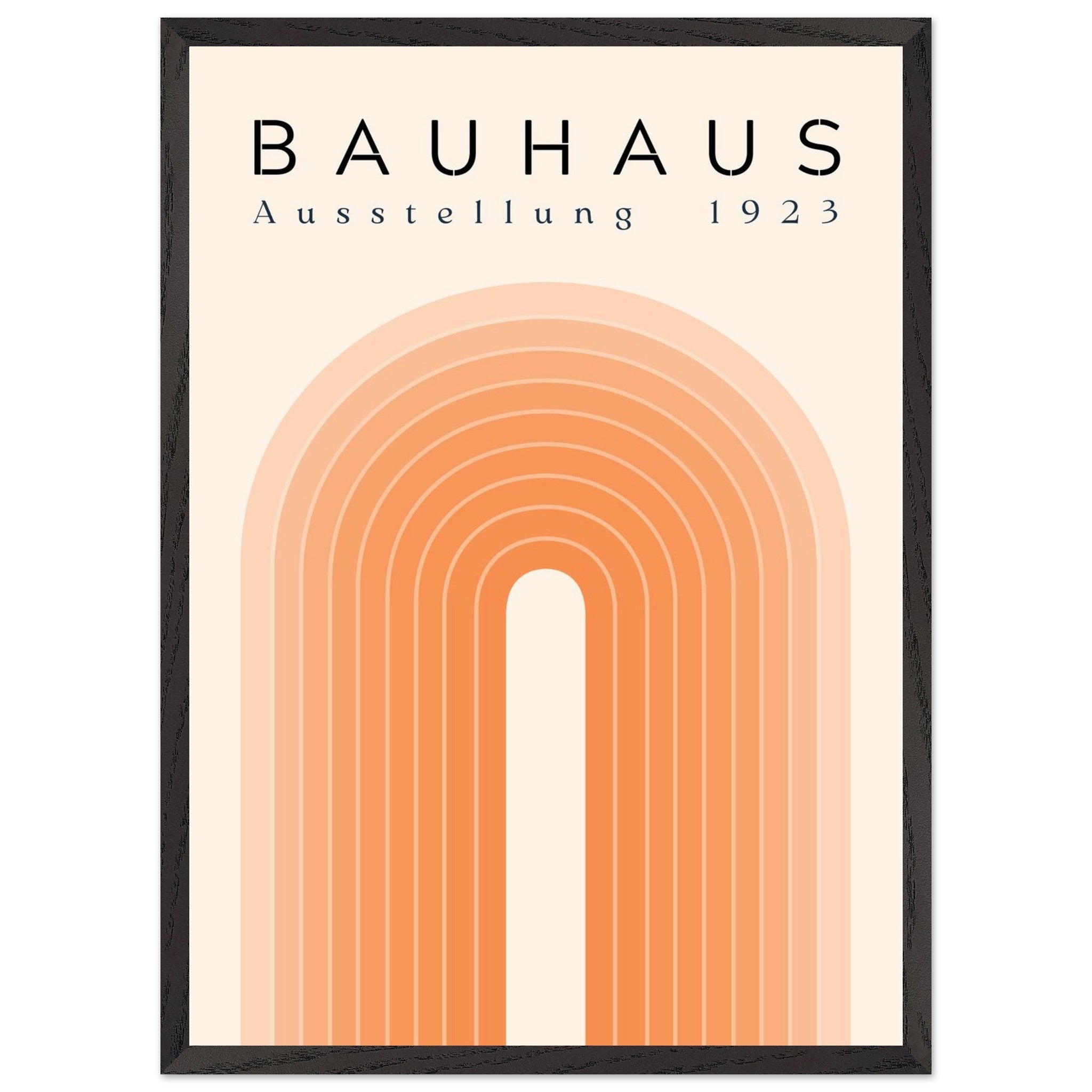 Artfulprints Poster met Lijst Bauhaus - Orange rainbow - 50x70 cm - Or