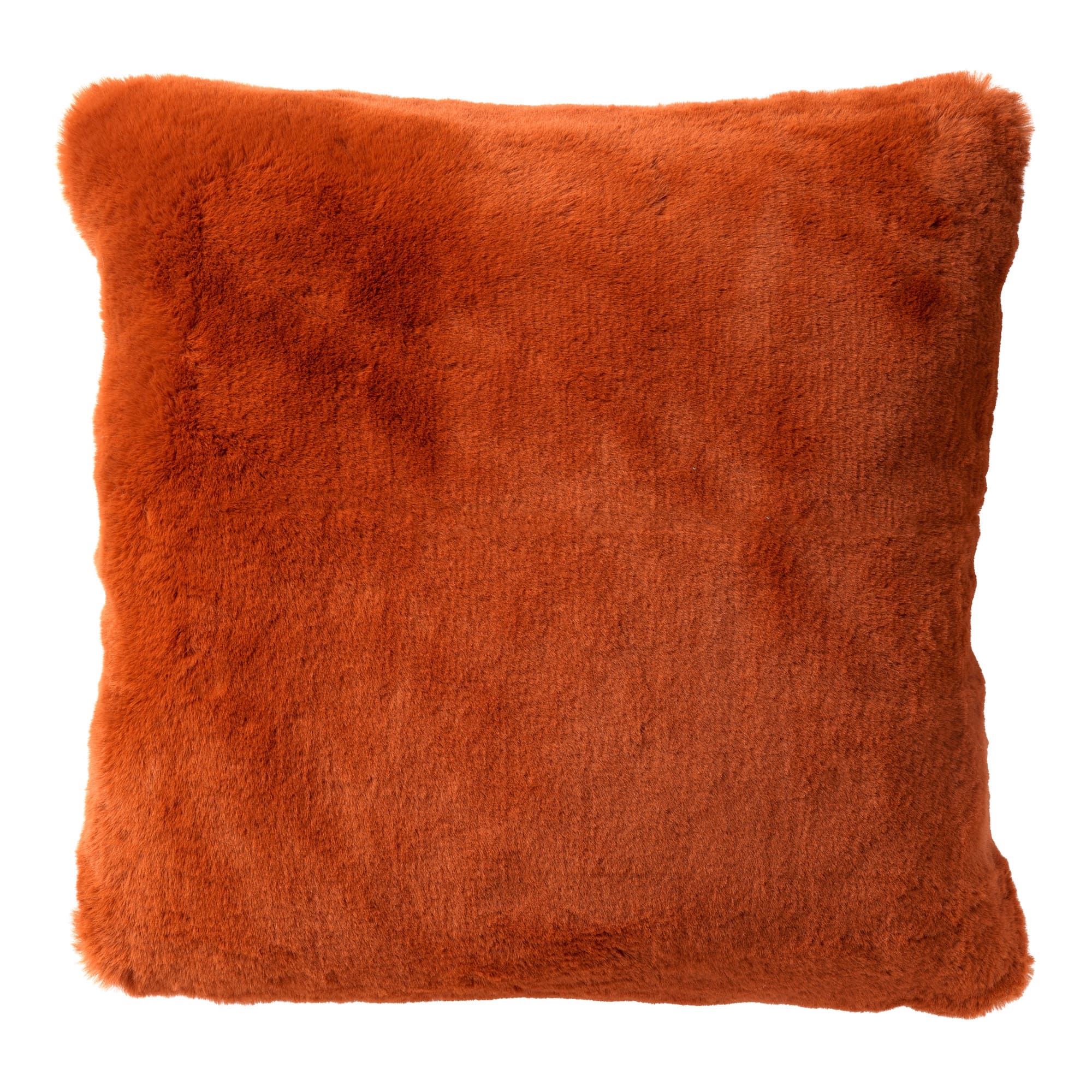 ZAYA - Sierkussen 45x45 cm - bontlook - effen kleur - Potters Clay - o