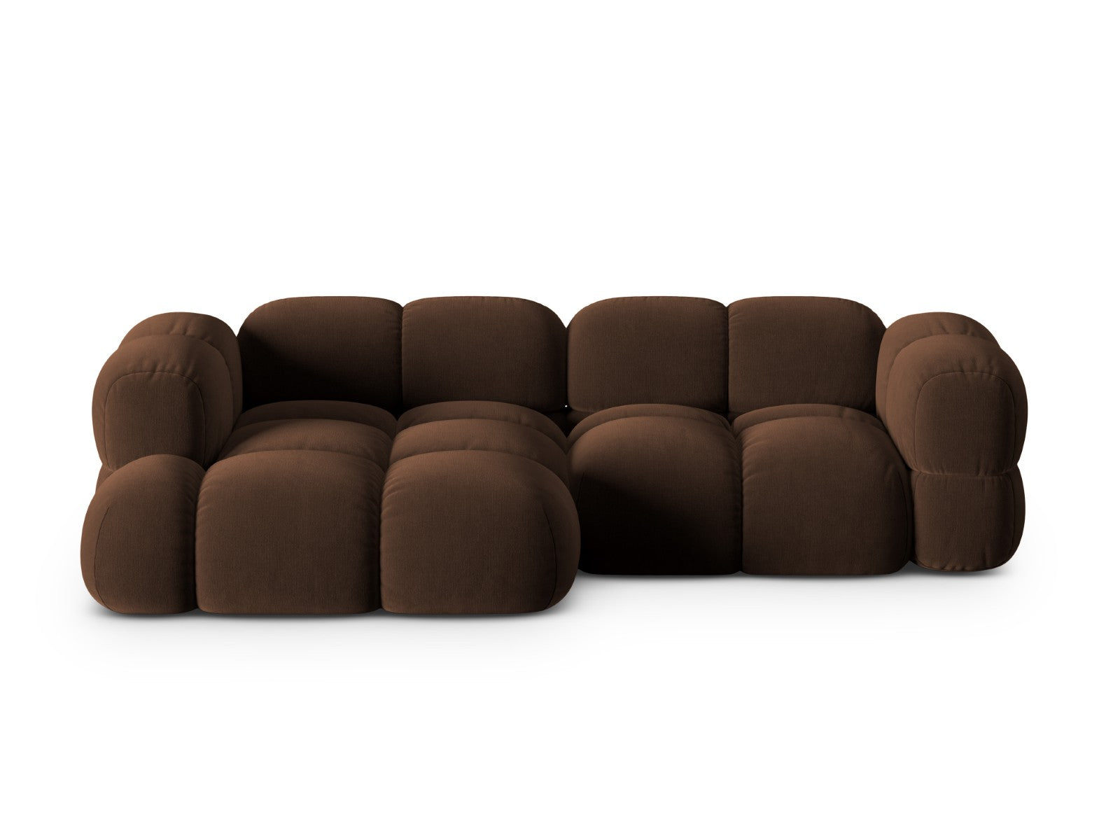 Cosmopolitan Design linker hoekbank Loretto 3-zits, flueel chocolade -