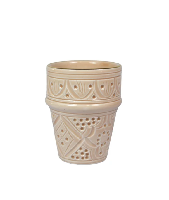 Chabi Chic Mok - Empreinte -zand/goud - keramiek - Ø 8 cm x H 11 cm (L