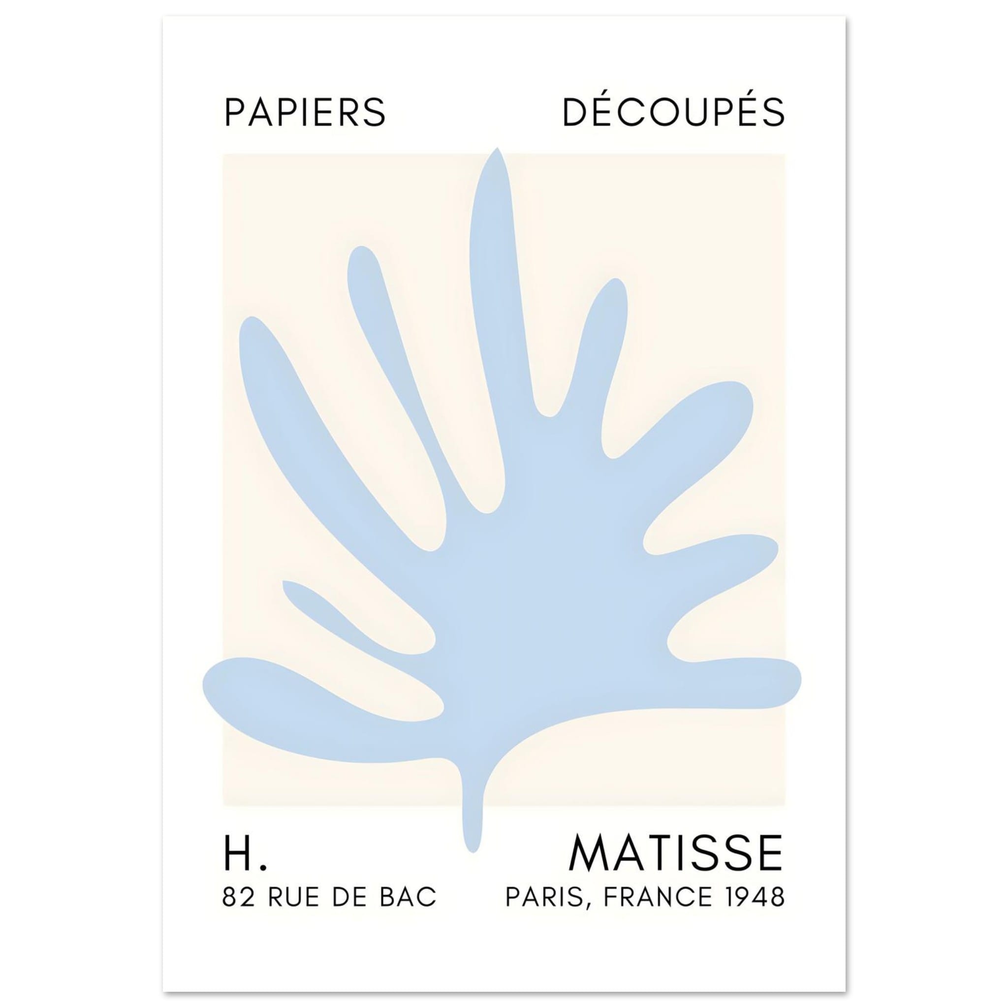 Artfulprints Poster Matisse – Coral drift light blue - 70x100 cm - Bla