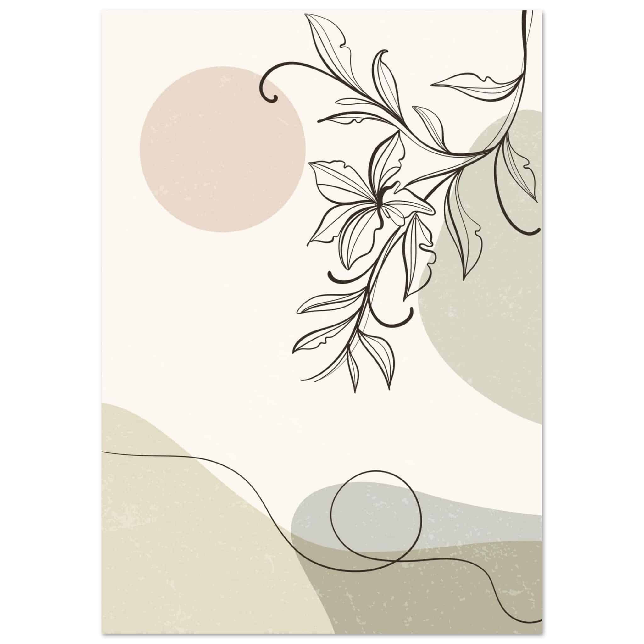 Artfulprints Poster Boho – Soft botanics - A4 21x29.7 cm - beige