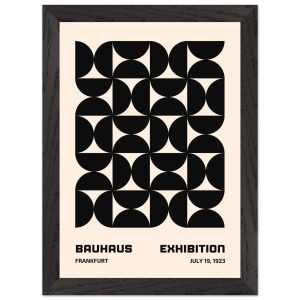 Artfulprints Poster met Lijst Bauhaus – 19 juli 1923 zwart – A4 21×29.