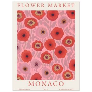 Artfulprints Poster Flower market – Monaco – 30×40 cm – Roze Artfulprints Poster Flower market – Monaco – 30×40 cm – Roze