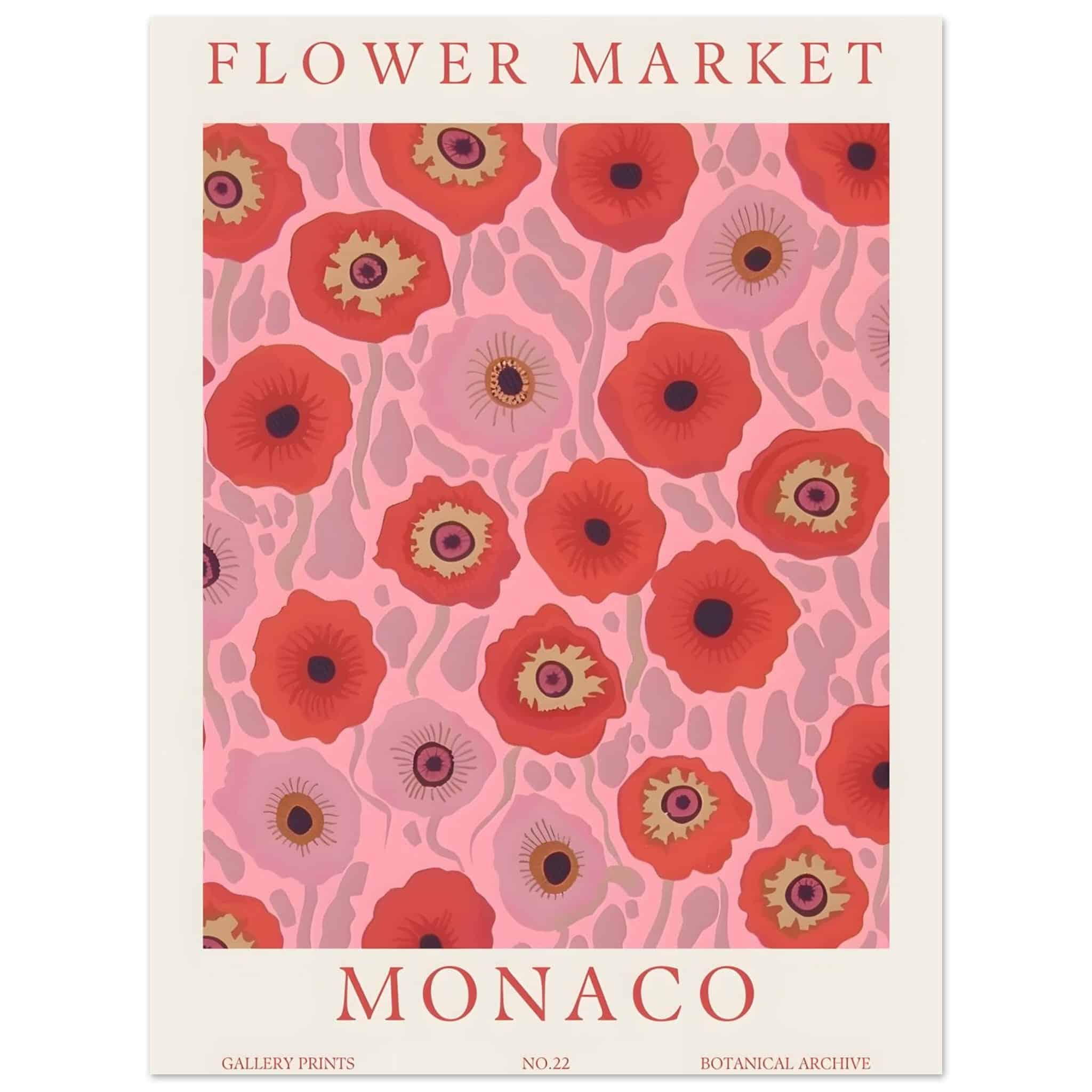 Artfulprints Poster Flower market - Monaco - 30x40 cm - Roze