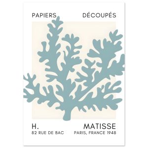 Artfulprints Poster Matisse – Aqua bloom turquoise – A4 21×29.7 cm – T Artfulprints Poster Matisse – Aqua bloom turquoise – A4 21×29.7 cm – T