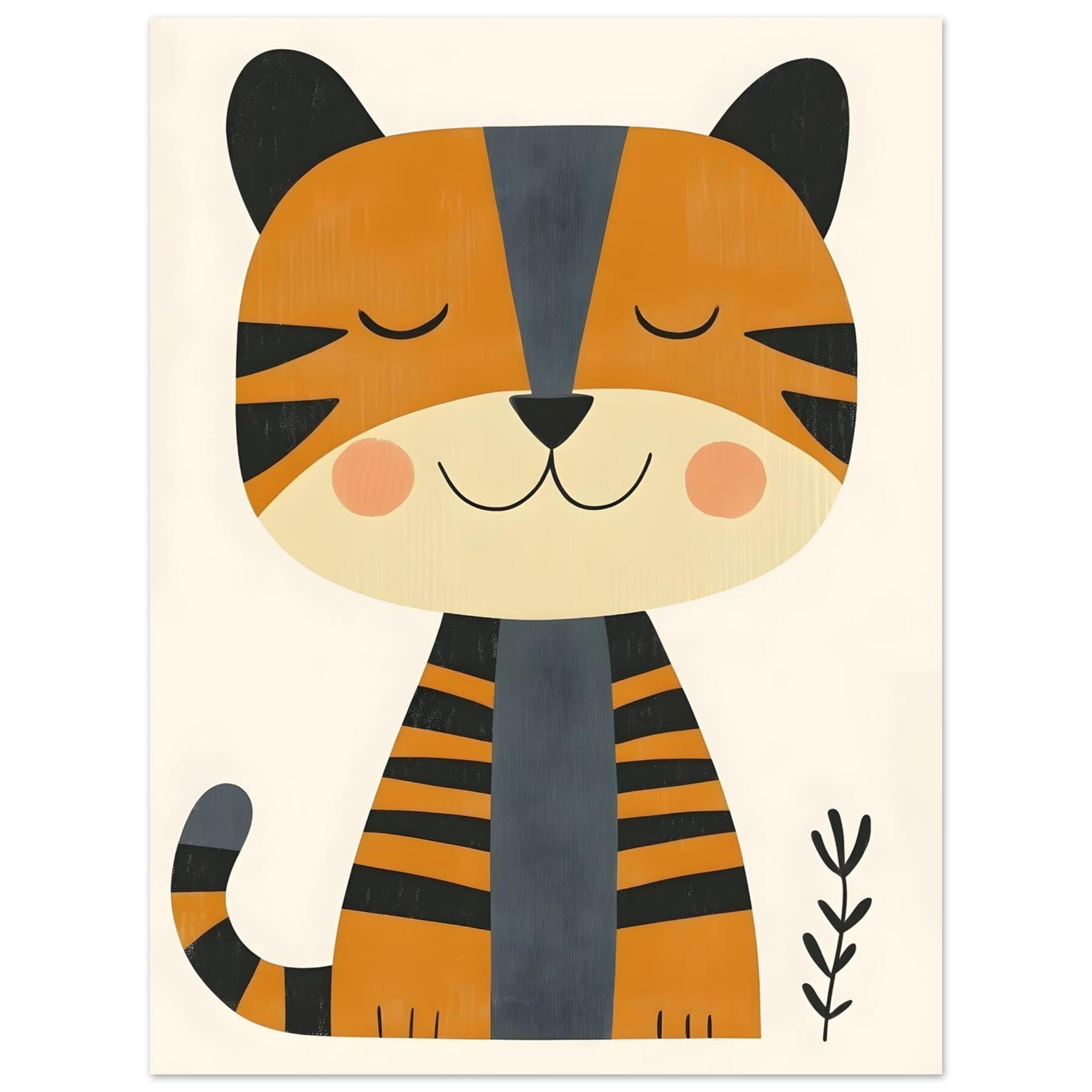 Artfulprints Poster Kleine tijger - 30x40 cm - Oranje