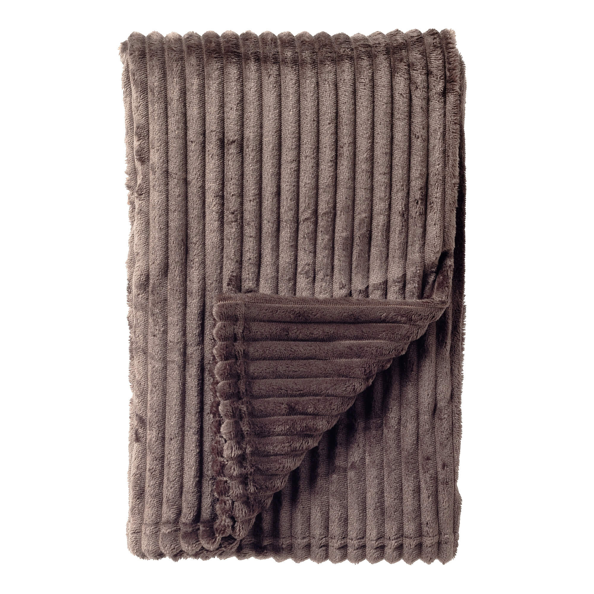 MARTHY - plaid 140x180 cm - zacht ribfluweel - corduroy - Driftwood -