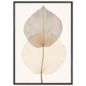 Artfulprints Poster met Lijst Japandi leaf – 70×100 cm – Taupe Artfulprints Poster met Lijst Japandi leaf – 70×100 cm – Taupe