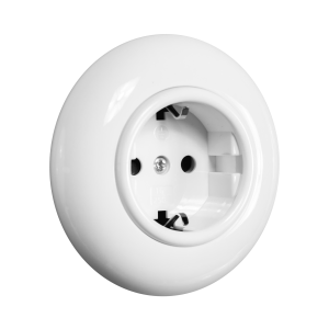 De Oude Schakelaar stopcontact – wit – rond De Oude Schakelaar stopcontact – wit – rond