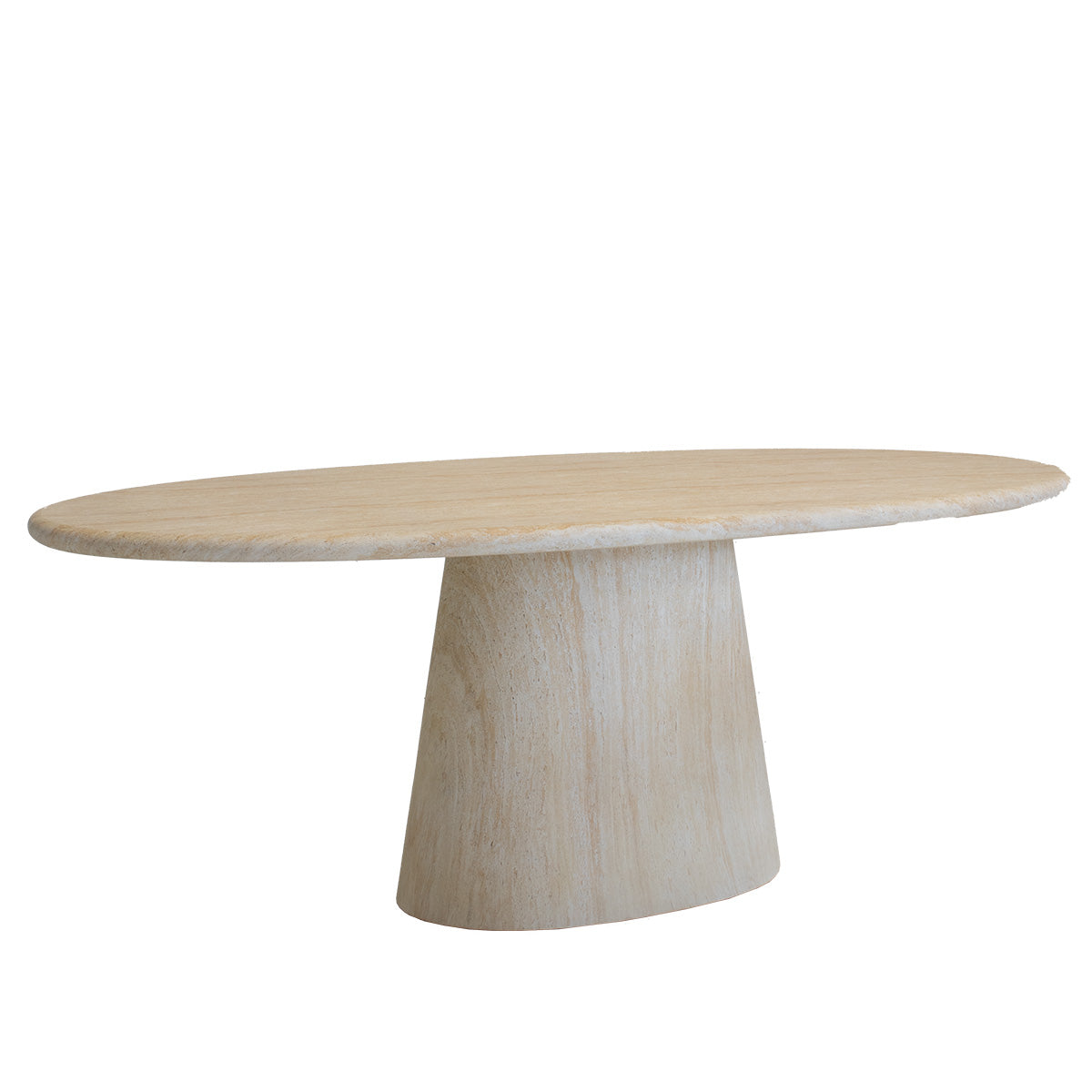 DÉJA Living Eettafel Brunn Ovaal - Travertin - 200x100x76cm