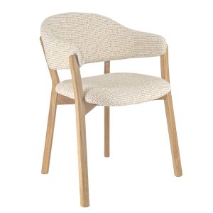 DÉJA Living Eetkamerstoel Uppsala – Beige/Naturel Stof – Set van 2 DÉJA Living Eetkamerstoel Uppsala – Beige/Naturel Stof – Set van 2