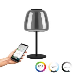 EGLO connect.z tafellamp Alfero-Z – led – glas – zwart/chroom EGLO connect.z tafellamp Alfero-Z – led – glas – zwart/chroom