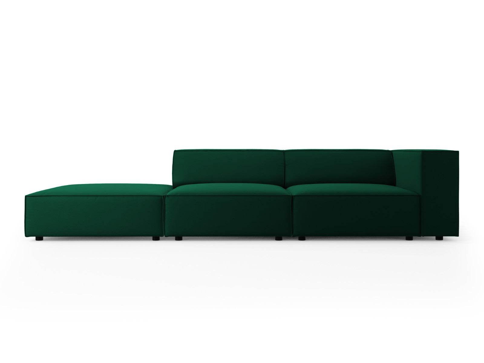 Cosmopolitan Design linker bank Arendal 4-zits, flueel, flessengroen -