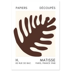 Artfulprints Poster Matisse – Coral bloom brown – 70×100 cm – Bruin Artfulprints Poster Matisse – Coral bloom brown – 70×100 cm – Bruin