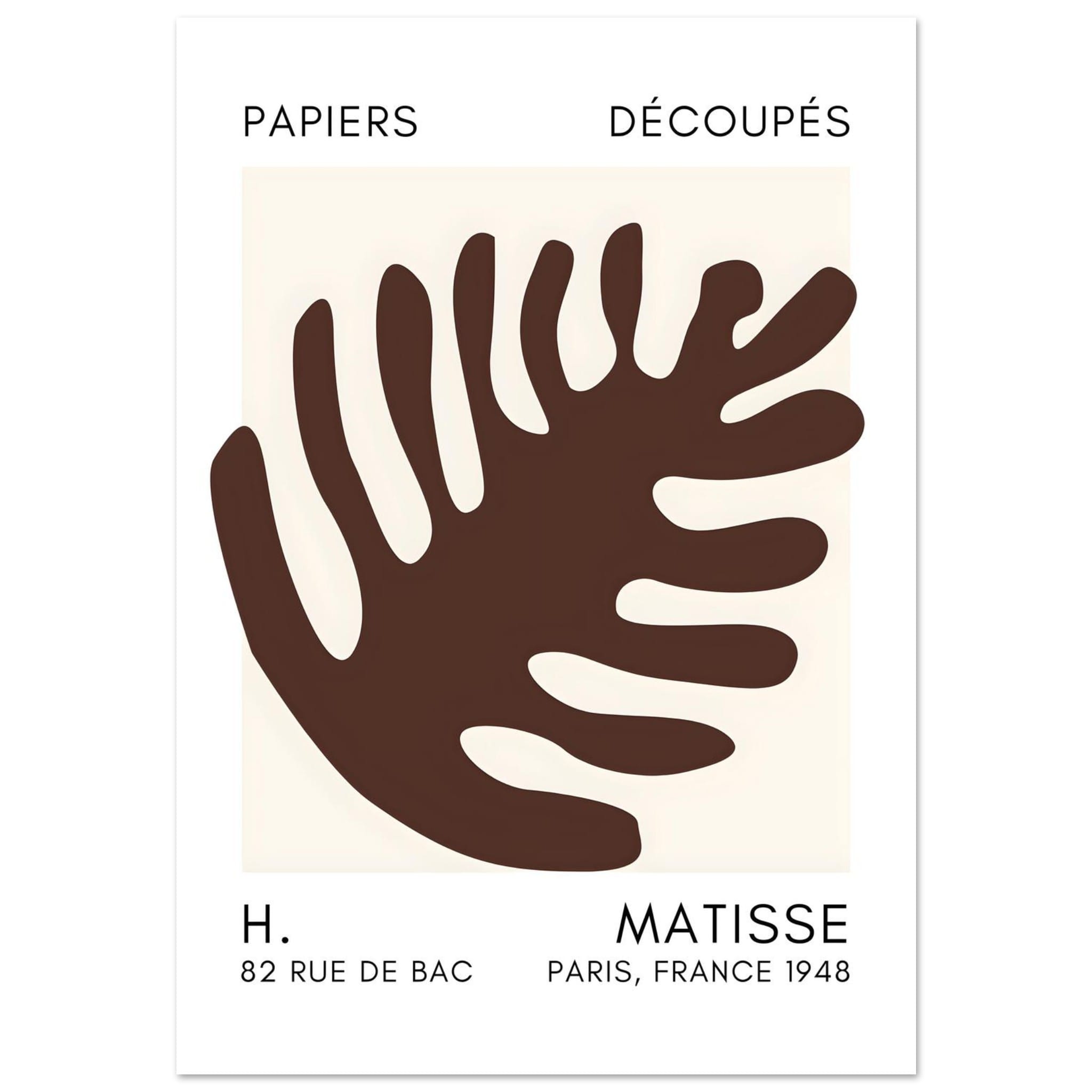 Artfulprints Poster Matisse – Coral bloom brown - 70x100 cm - Bruin