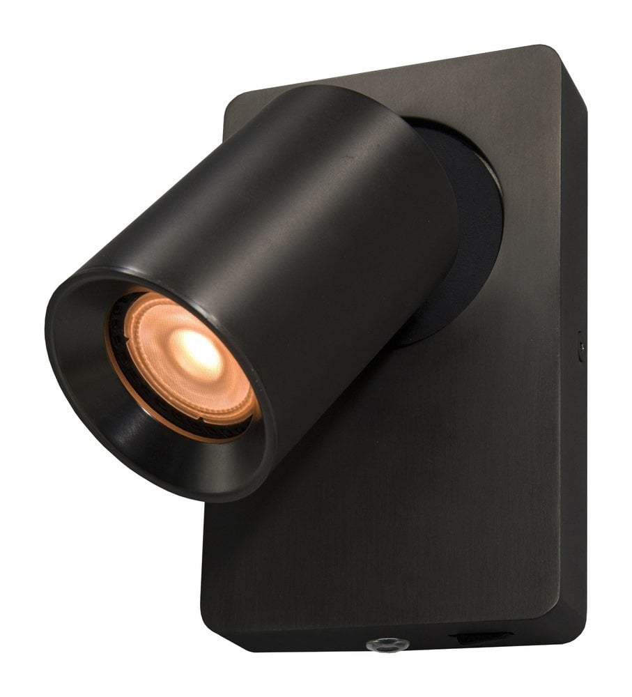 Artdelight wandlamp Megano - 1 lichts - 12 x 16 cm - antraciet