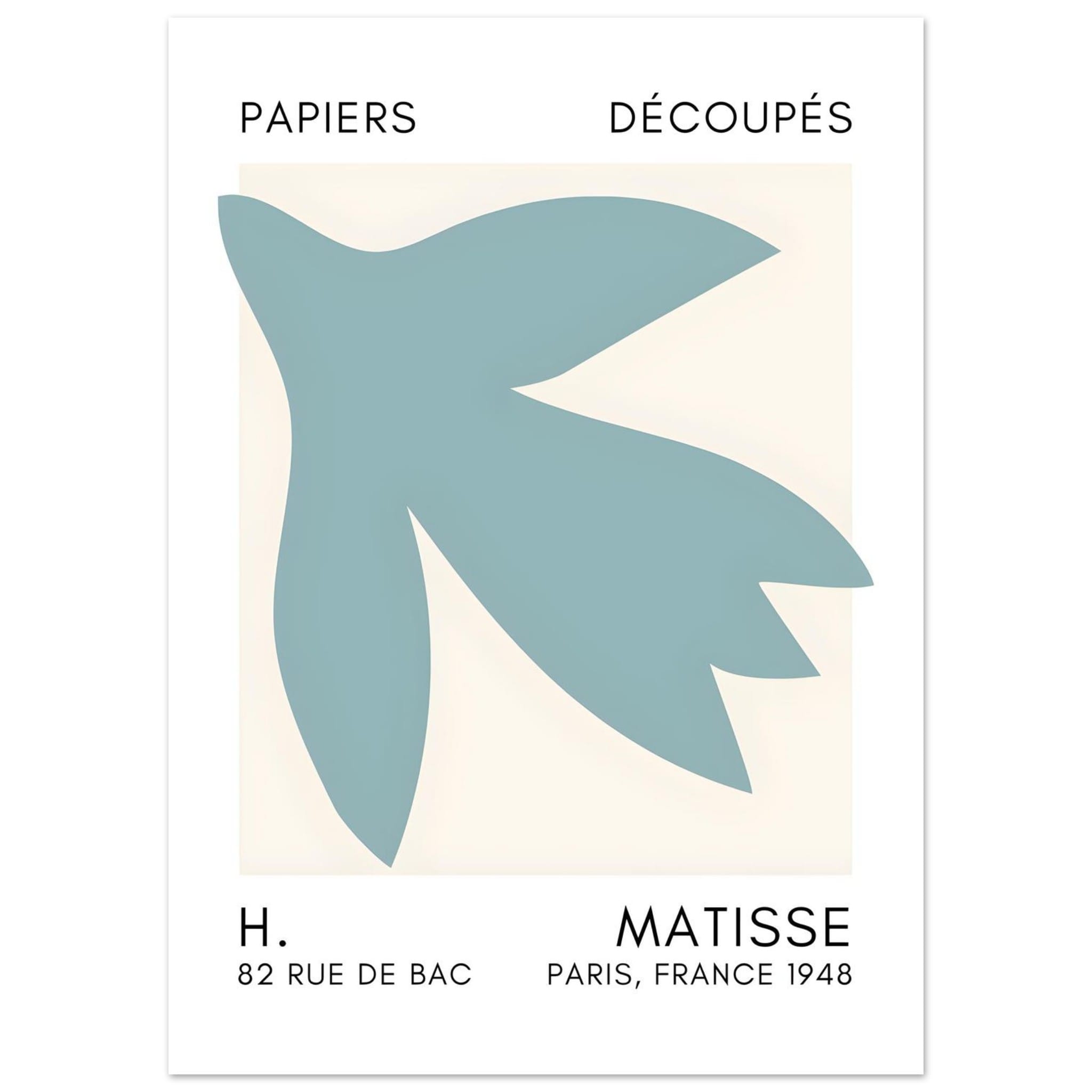 Artfulprints Poster Matisse – Shapes in the air turquoise - 50x70 cm -