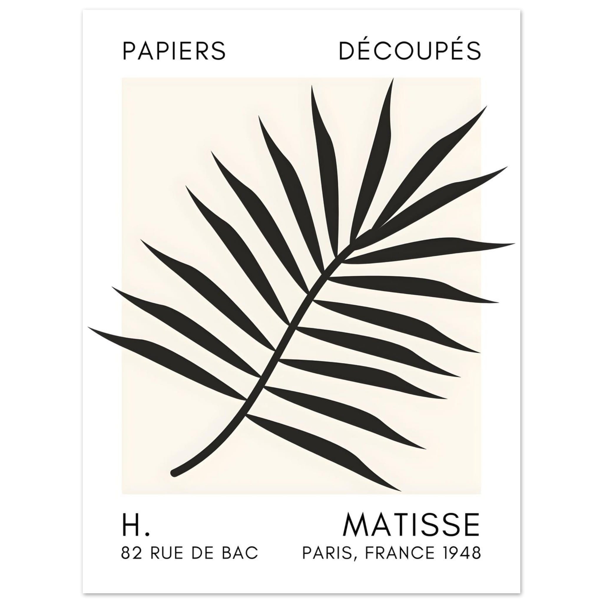 Artfulprints Poster Matisse – Floral reef black - 30x40 cm - Zwart