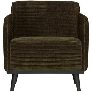 WOOOD fauteuil met arm Statement – Ribstof – Groen – 77x72x93 WOOOD fauteuil met arm Statement – Ribstof – Groen – 77x72x93