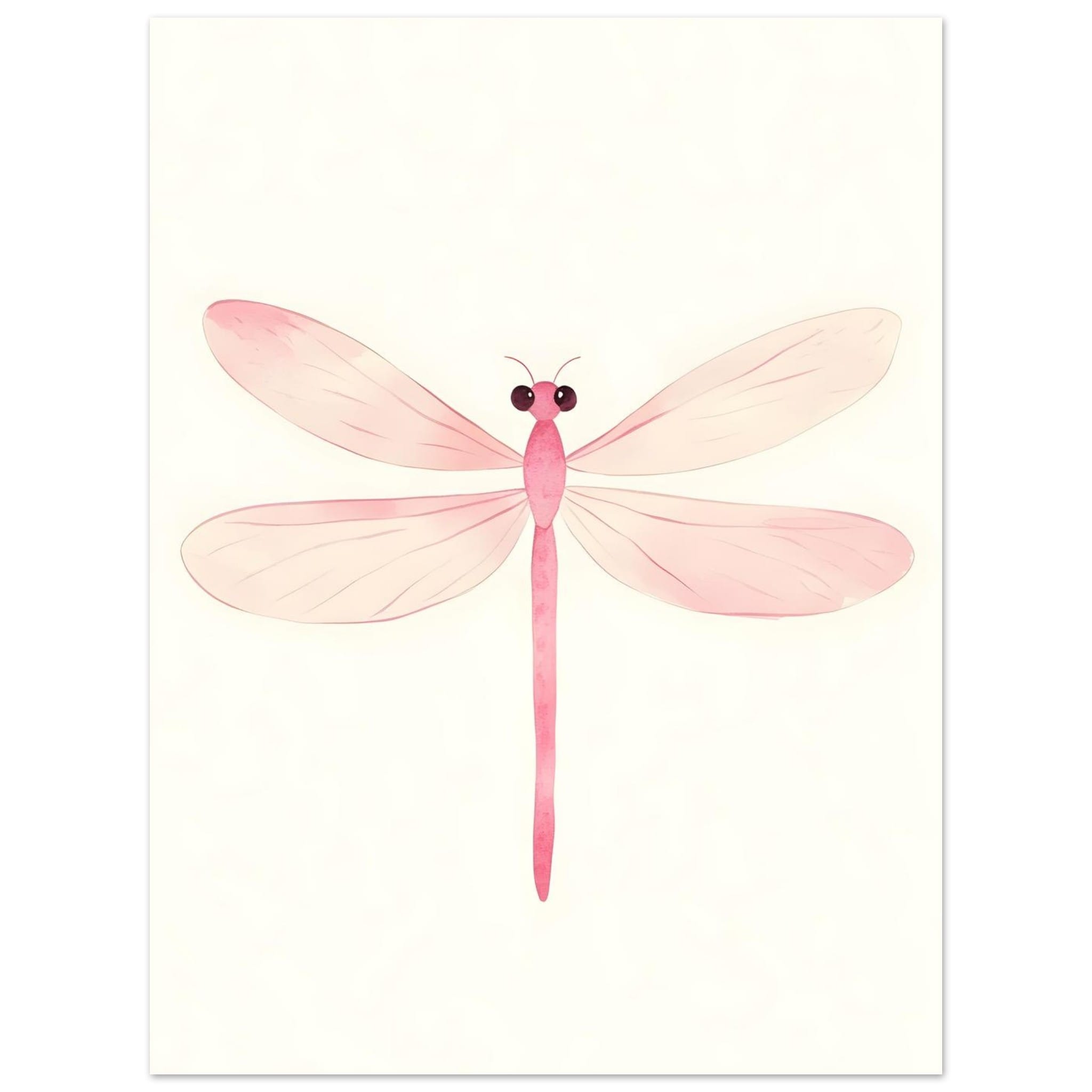 Artfulprints Poster Roze libelle - 30x40 cm - Roze