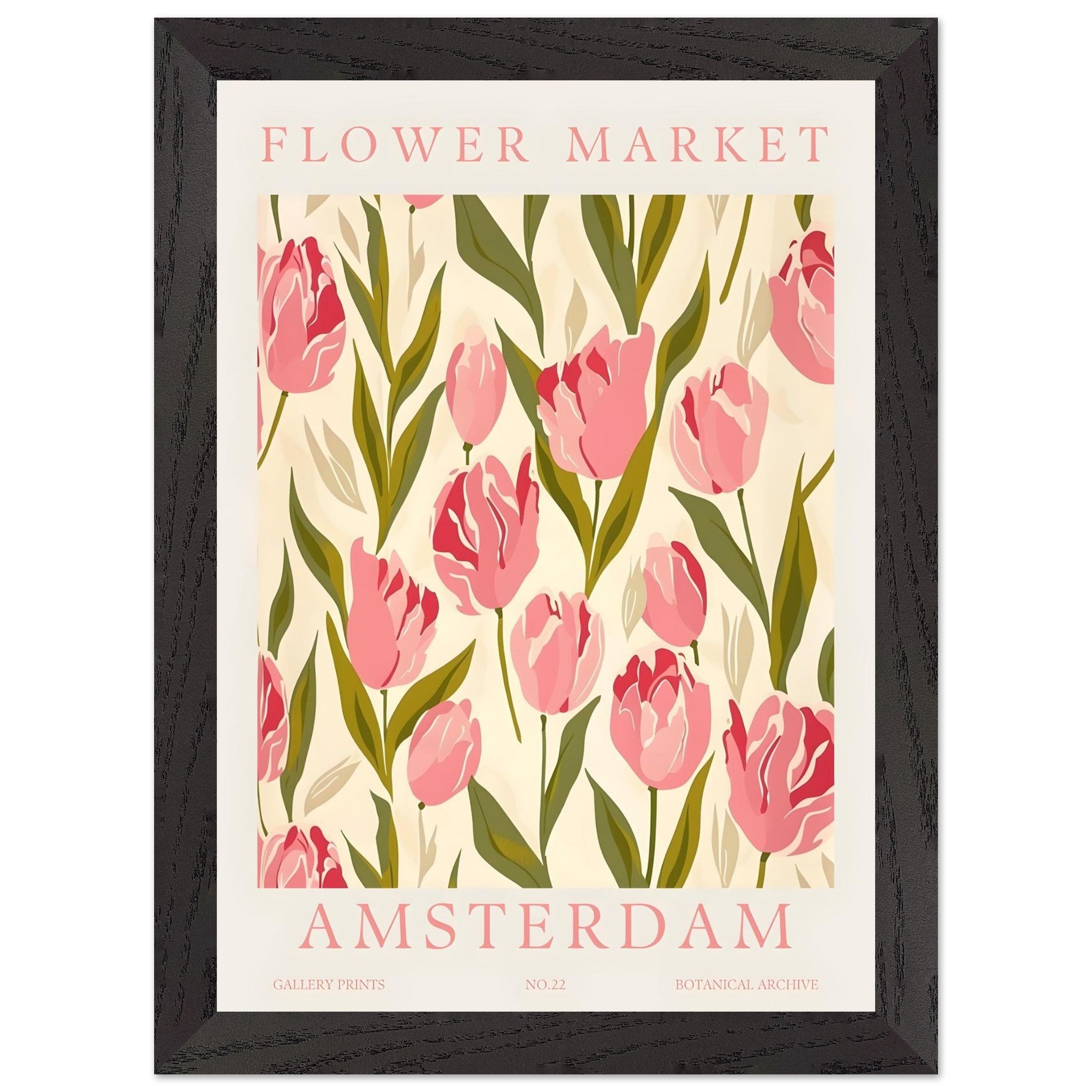 Artfulprints Poster met Lijst Flower market - Amsterdam IV - A4 21x29.
