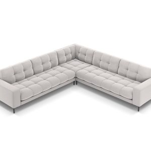 Cosmopolitan Design Symmetrische hoekbank Bali 6-zits, flueel, geld – Cosmopolitan Design Symmetrische hoekbank Bali 6-zits, flueel, geld –