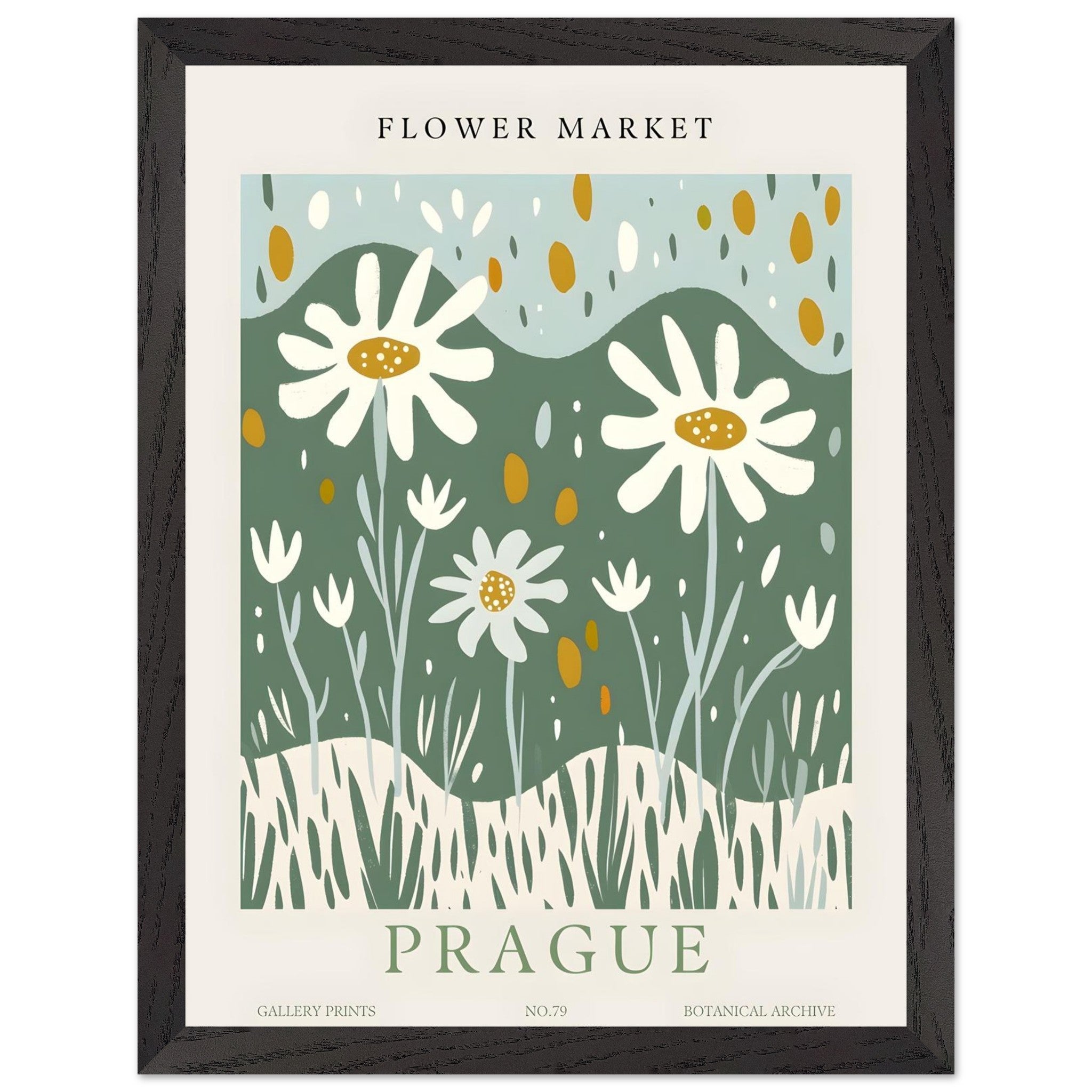 Artfulprints Poster met Lijst Flower market - Prague II - 30x40 cm - M