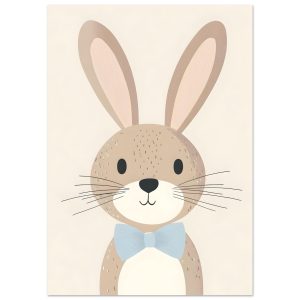 Artfulprints Poster Konijn met strik – A4 21×29.7 cm – Bruin Artfulprints Poster Konijn met strik – A4 21×29.7 cm – Bruin