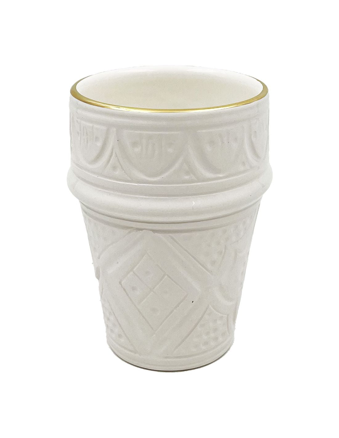 Chabi Chic Mok - Empreinte -wit/goud - keramiek - Ø 7 cm x H 9,5 cm (M
