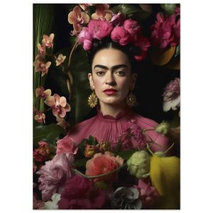 Artfulprints Poster Frida Kahlo – Floral portrait – 50×70 cm – Roze Artfulprints Poster Frida Kahlo – Floral portrait – 50×70 cm – Roze