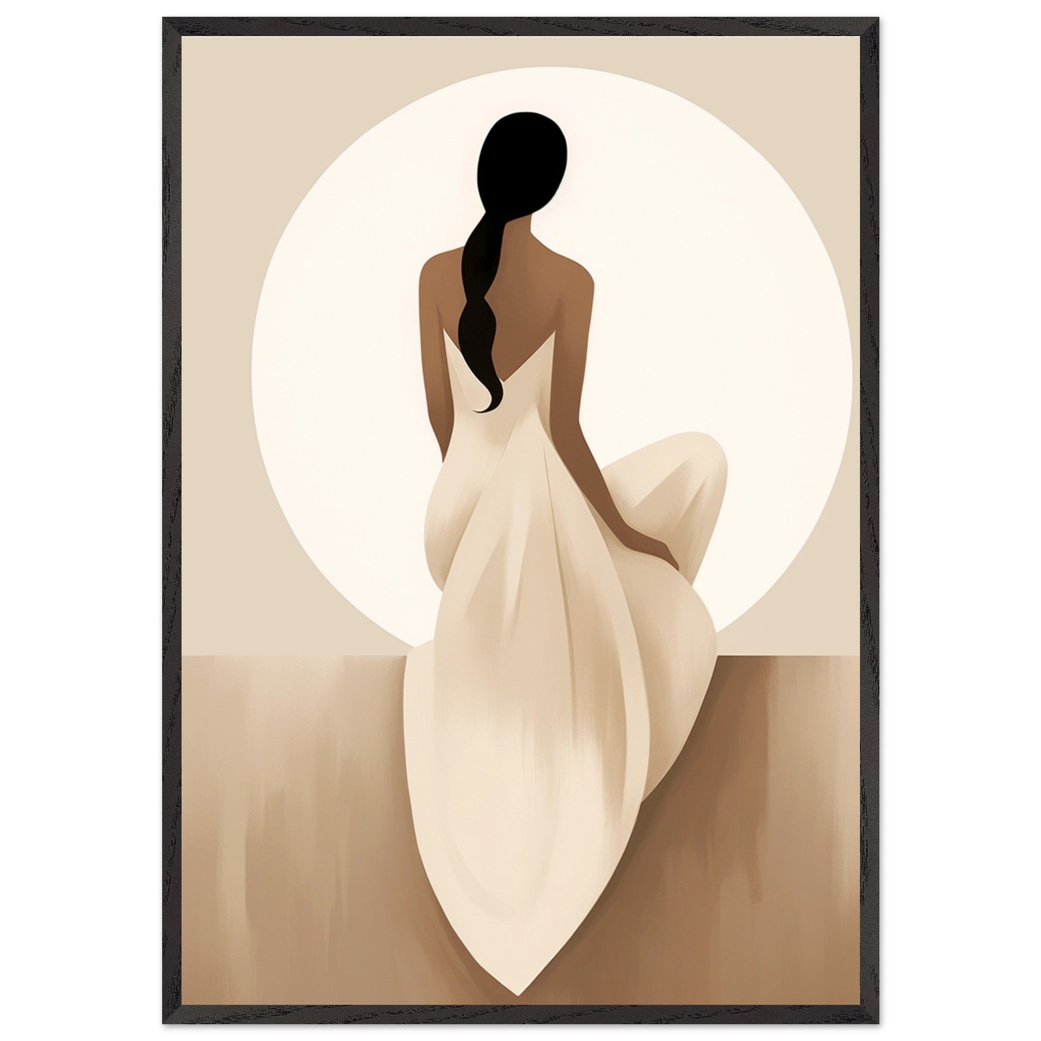 Artfulprints Poster met Lijst Japandi The serene lady - 70x100 cm - Br
