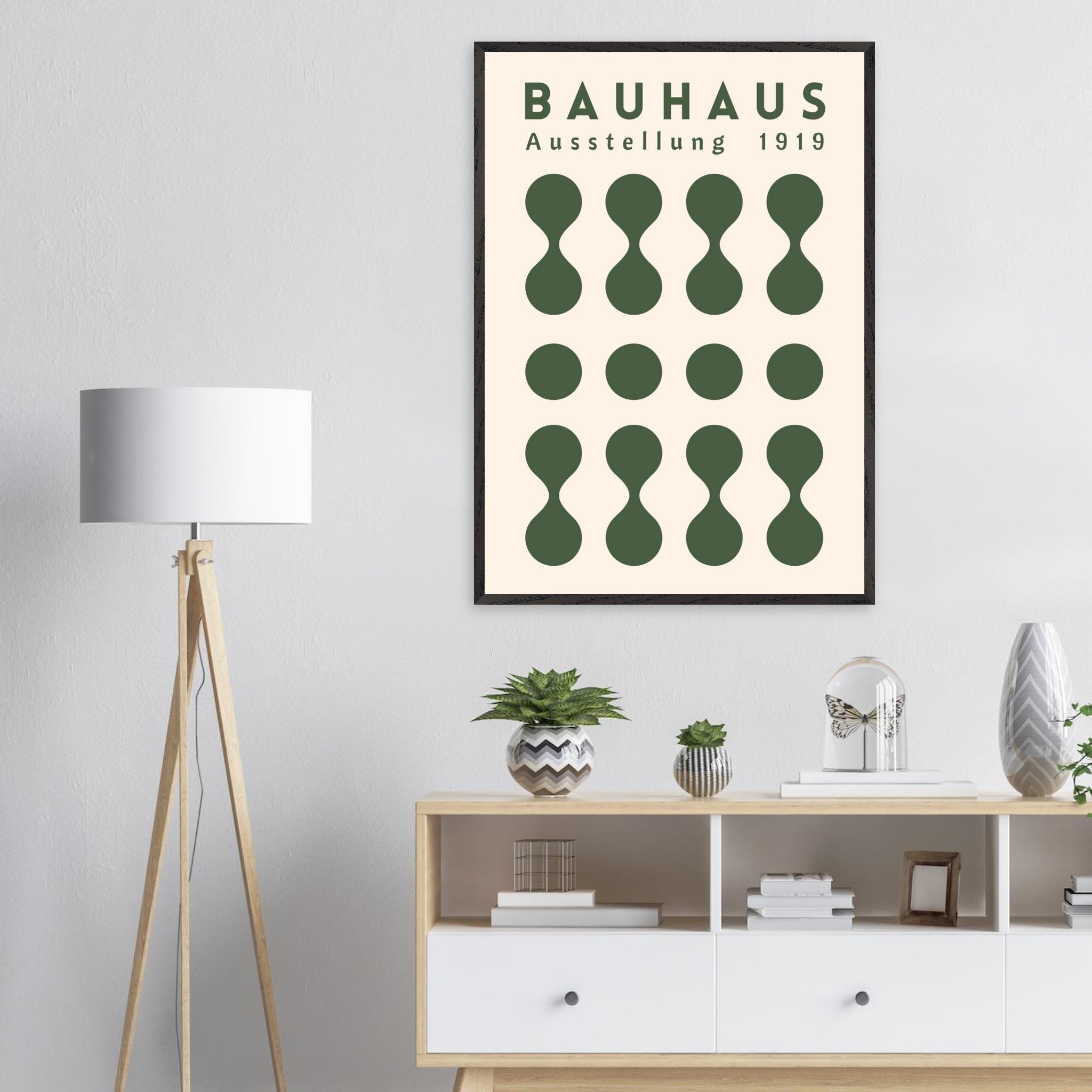 Artfulprints Poster met Lijst Bauhaus - Ausstellung green - 70x100 cm