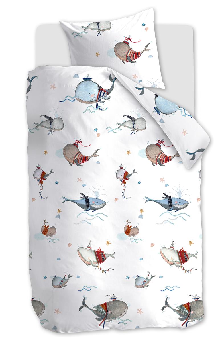 Beddinghouse Kids dekbedovertrek Whaletastic - 140x200 cm - blauw