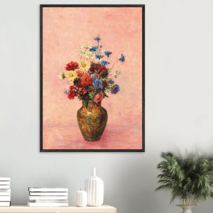 Artfulprints Poster Bloemen in vaas 4 – 70×100 cm – Roze