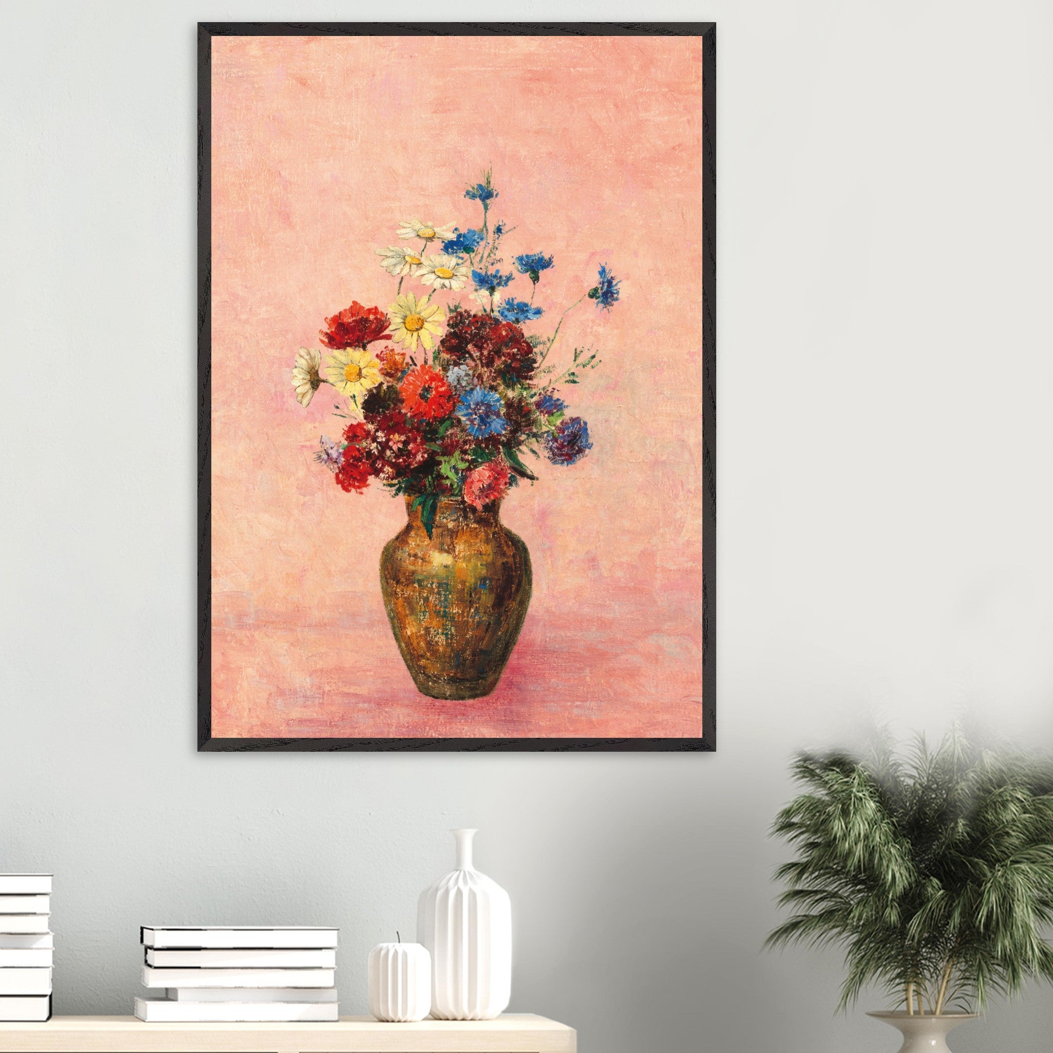 Artfulprints Poster Bloemen in vaas 4 - 70x100 cm - Roze