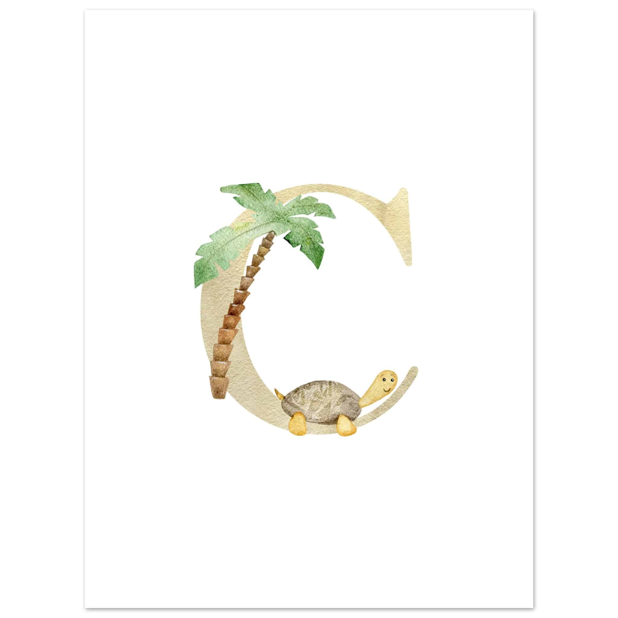 Artfulprints Poster Letter C kindernaam - 30x40 cm - Meerkleurig