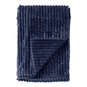 MARTHY – plaid 140×180 cm – zacht ribfluweel – corduroy – Insignia Blu MARTHY – plaid 140×180 cm – zacht ribfluweel – corduroy – Insignia Blu