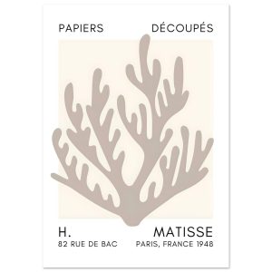 Artfulprints Poster Matisse – Coral harmony grey – A4 21×29.7 cm – Gri Artfulprints Poster Matisse – Coral harmony grey – A4 21×29.7 cm – Gri