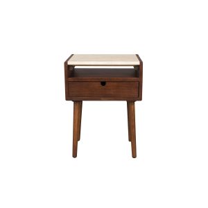 Dutchbone Arda Nachtkastje Travertin/ Hout – Beige Dutchbone Arda Nachtkastje Travertin/ Hout – Beige