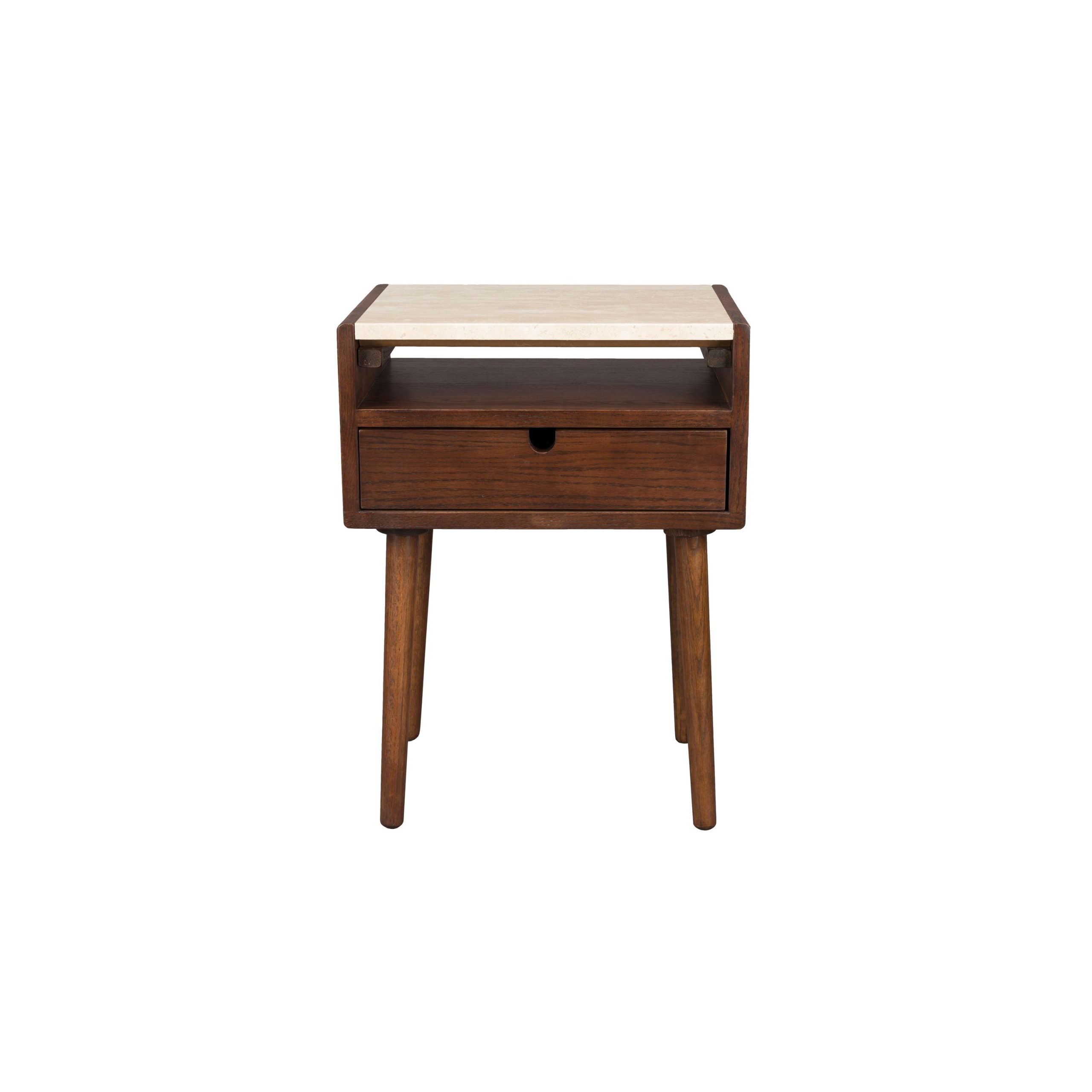 Dutchbone Arda Nachtkastje Travertin/ Hout - Beige
