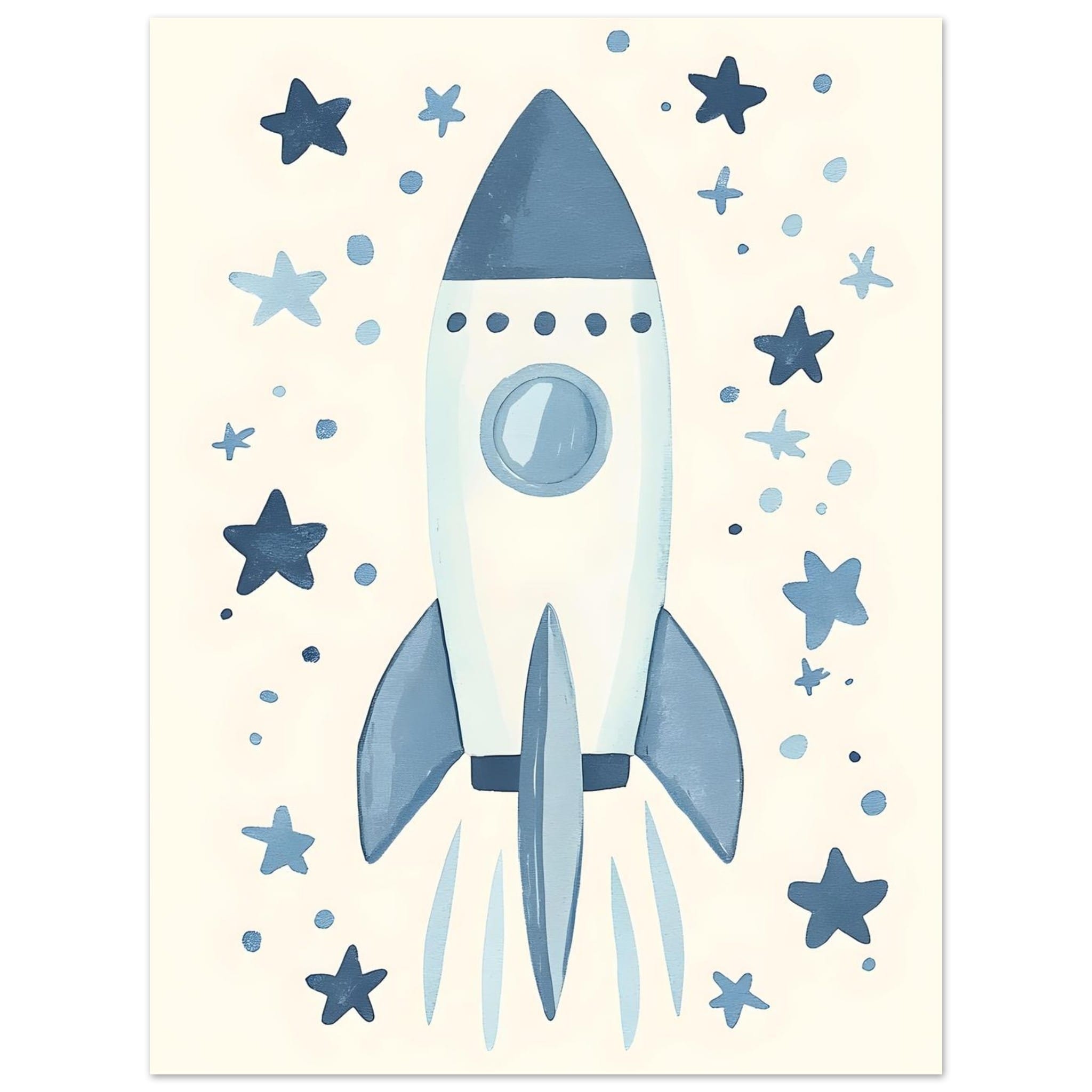 Artfulprints Poster Avontuurlijke ruimtevaart - 30x40 cm - Blauw