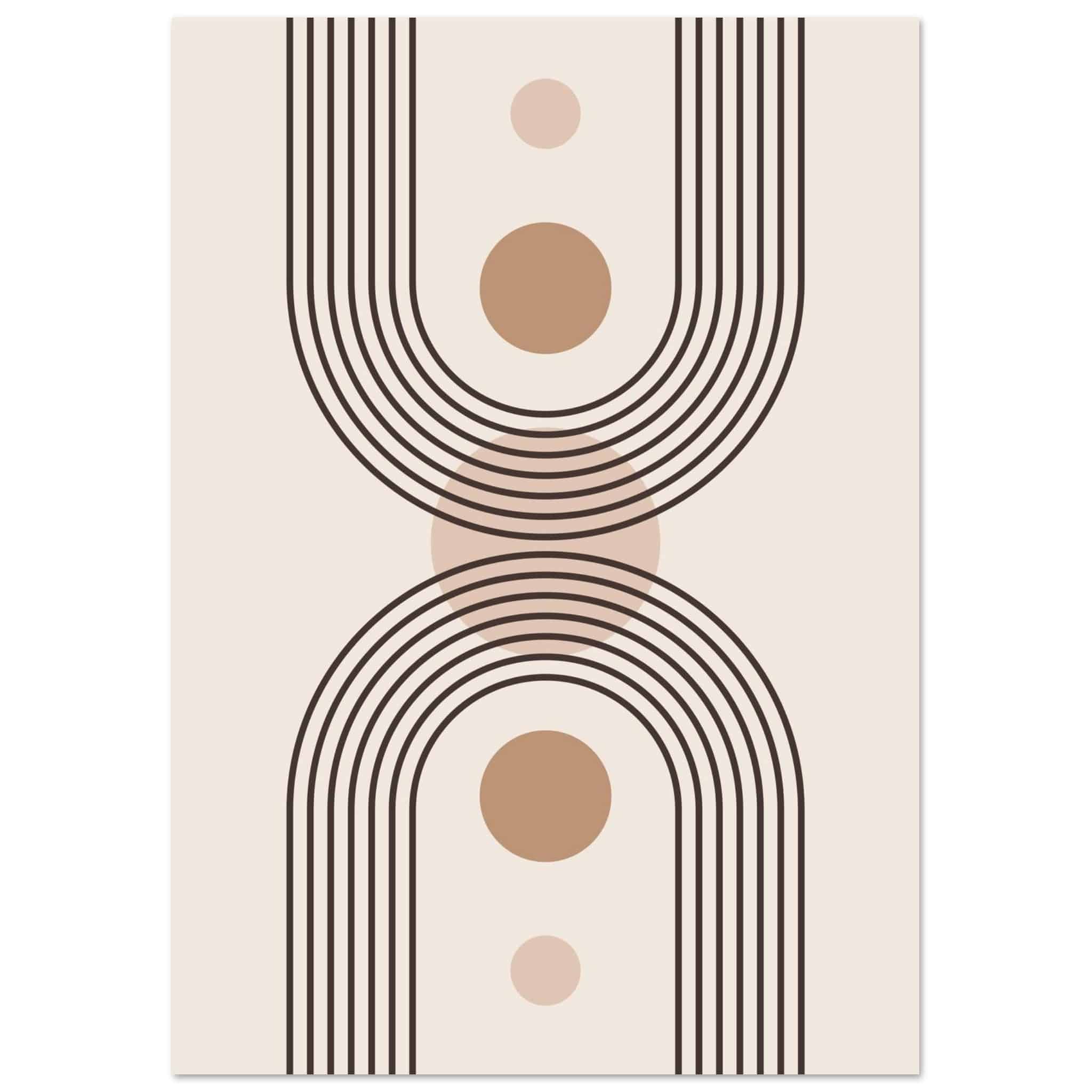 Artfulprints Poster Boho – Central calm - A4 21x29.7 cm - Grijs