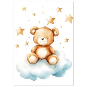 Artfulprints Poster Knuffelbeer in de sterren – A4 21×29.7 cm – Bruin Artfulprints Poster Knuffelbeer in de sterren – A4 21×29.7 cm – Bruin
