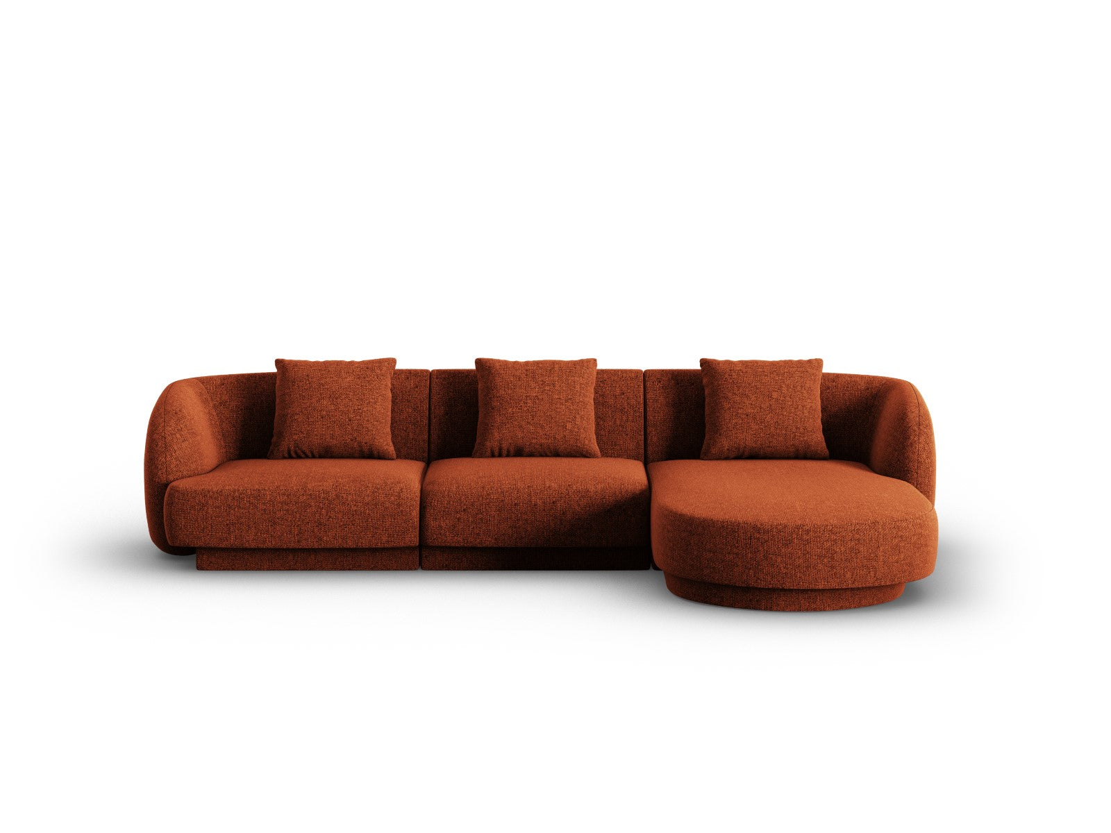 Cosmopolitan Design rechter hoekbank Tulum 4-zits, chenille, terracott