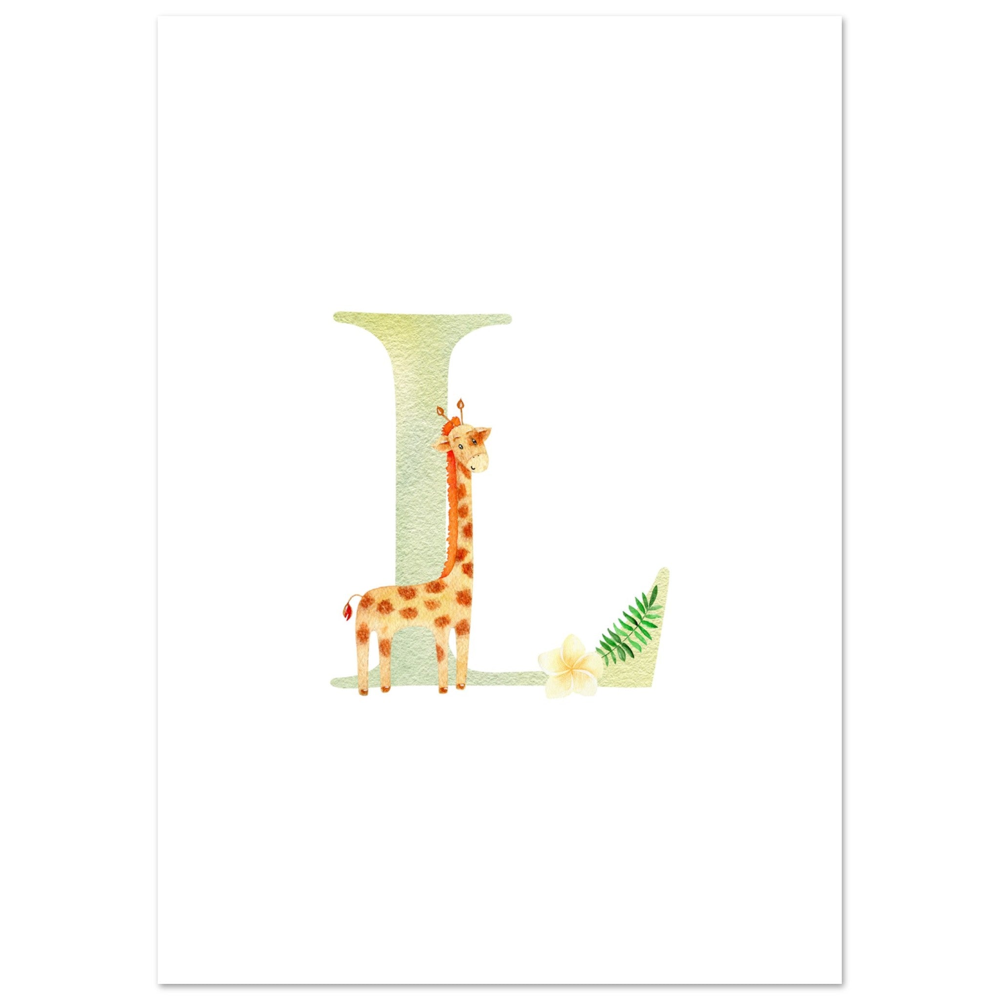 Artfulprints Poster Letter L kindernaam - A4 21x29.7 cm - Meerkleurig
